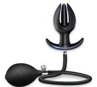 Anal plug gonfiabile FOPS in silicone nero - plug anale gonfiabile con pompa ⌀ 4,5-15 cm | dilatore anale per uomini e donne D22-11