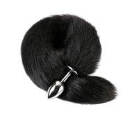 Anal Plug Tail con Coda di Volpe Fox in Peluche Morbida Pelosa per Giochi di Ruolo e Cosplay Butt Plug Metallo con Coda Volpe Morbida Sex Toy Anale per Principianti ed Esperti 39 cm