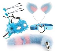 Anal Sex Toys Fox Tail Butt Plug Sexy Plush Cat Ear Headband With Bells Necklace Set Massage Sex Toys For Women Couples Cosplay(2)