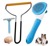 Analan Kit 3 in 1 per toelettatura e rimozione peli di animali domestici, spazzola per cani e gatti, in gomma e metallo, per la rimozione dei peli di cani e gatti, perfetto per mobili, tappeti, divani