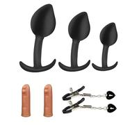 Anale Sex Toy Butt Plug Anal Training Set, Confezione da 3 Silicone Anal Plug Trainer Kit per Principianti, Adulto Anale Perline Sesso Giocattoli per Donne Coppie Uomini (B2)