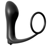 Analfantasy - dito anale vibrante con anello per pene (nero)