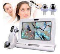 Analizzatore di Capelli Diagnostico per La Pelle, Rilevatore di Follicoli Piliferi HD, con Display HD da 11" + 2 Sonde (50X, 200X), Memoria da 32g + 10 Megapixel + 4 Schermi A Contrasto