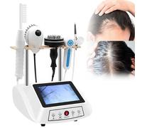 Analizzatore di peli della pelle, rilevatore digitale del cuoio capelluto con schermo LCD da 8 pollici e ingrandimento 200x, manico a 5 funzioni per perdita di capelli, umidità, flessibilità e