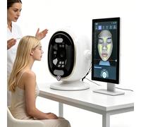 Analizzatore di Pelle IA 3D 21.5in Rilevatore | Scanner Facciale 38MP 8 Spettri con Cloud Storage per Salone di Bellezza e SPA(White)