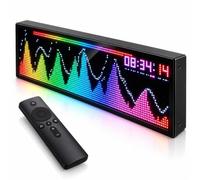 Analizzatore di spettro musicale a LED con display orologio Rgb | Lega di alluminio, audio da gioco for PC, ingresso microfono e Aux, 36 modalità di visualizzazione, telecomando(51*13*3cm)