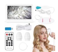 Analizzatore per capelli della pelle, macchina digitale per analisi del cuoio capelluto LCD da 12 pollici, 50X 200X portatile, ricaricabile, per follicoli piliferi, olio, rilevatore di umidità, tester