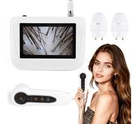 Analizzatore per capelli della pelle, microscopio digitale LCD da 5 pollici, rilevatore di cuoio capelluto, 50X 200X, portatile, ricaricabile, per follicoli piliferi, olio, umidità, ingrandimento del