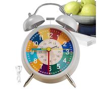 Analog Alarm Clock for Kids, Silent Non-Ticking Kids Clock, Kids Learning Clock with Night Light, Clock Toy for Early Education, Toddler Color Sorting Clock, Non-Ticking Alarm Clock for Children