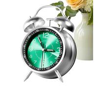 Analog Alarm Clock, Rechargeable Metal Body Timepiece with Twin Bell, Desk Classic Analog Alarm Clock For Dorm Travel Bathroom Girls Teens Kids Boys