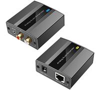 Analog Audio Extender Amplificatore analogico RCA 3.5mm stereo sopra Ethernet singolo Cat5e 6 7 cavo fino a 1475 Ft adattatore convertitore di supporto PCM stereo POC Power on Cat