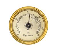 Analog Humidor Hygrometer - Compact 45mm Round Clear Display, Built-in Magnet Provides Secure Placement, Precision Humidity Monitor | For Cigarr Box Guitar Violin Storage Cabinet Instrument