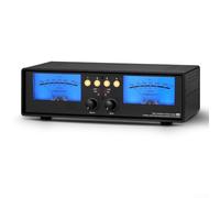 Analogico Doppio VU-Meter, MIC+Linea Analogico Doppio VU Metro, 2-IN-2-OUT Audio Switch Box Con DB Comitato Esposizione (Retroilluminazione Blu)