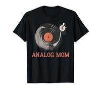 Analogico Mamma Divertente Festa Della Mamma Vinile Record Retro Music L Maglietta