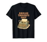 Analogico Pensieri Solo Macchina Da Scrivere Vintage Retro Graphic Design Maglietta