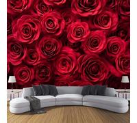 ANALTIRCE Carta Da Parati Fotografica 3D Effetto Romanticismo Rosa,300×210cm Fotomurali Moderna Decorazione XXL Poster Gigante Amore Fiori Design Carta, Fotomurali In Tessuto Non Tessuto TNT Nero