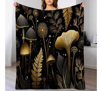 ANALTIRCE Coperta con stampa Felci Muschi,Coperte di flanella di Funghi Piante, Soffice e Accogliente in pile Morbido e Caldo, Matrimoniale 150 × 200 cm Copertas in Flanella, per letto, Divano
