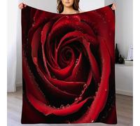 ANALTIRCE Coperta di Flanella, 220 × 240 cm Microfibra Morbido Durevole e Caldo 3D Stampa Gocce D'Acqua Petali Coperte Copriletti per Letto Divano Romanticismo Rosa