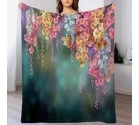 ANALTIRCE Coperta Pile 150 × 200 cm,Astratto Fiori Viti Coperta Plaid Di Flanella Letto Matrimoniale, Verde Copridivano In Microfibra Morbida, Campagna Piante Termica Per Divano Copriletto