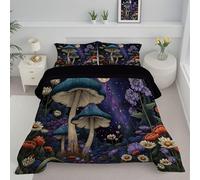 ANALTIRCE Trapunte Invernale Fantasia Foresta Super Soffice in Microfibra 4 Stagioni Piumone 140x200cm Di Cielo Stellato E Sognante Piumoni Traspirante Quattro Lavabile con 1 Federe, Viola