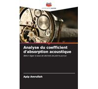 Analyse du coefficient d'absorption acoustique: Béton léger à base de déchets de pierre ponce