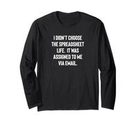 Analyst Accountant Humor Didn't Choose The Spreadsheet Life Maglia a Manica