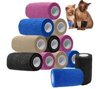 ANAMPION 12 Rotoli 7.5cmX4.5M Benda Elastica Coesiva Non Tessuti Bende Elastiche Bendaggio Adesiva Coesiva Nastro Bendaggio Sportivo per Mani, Piedi, Ginocchia, Braccia