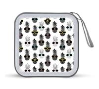 Ananas che indossa occhiali da sole colorati divertente custodia porta CD organizzatore 40 capacità DVD collezione borsa portafoglio libro per auto casa viaggio
