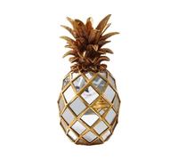 Ananas dorato Decorazione per la casa, ananas a specchio, scultura decorativa per la casa, statua per soggiorno, camera da letto, cucina, decorazione moderna per la casa (L, 33,3 x 16 cm)