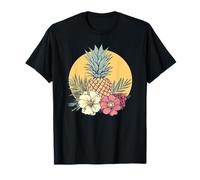 Ananas E Floreale Vintage Style Art Maglietta