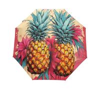 Ananas Fresco Alla Frutta Pop Ombrello Pieghevole Automatico Ombrelli Antivento Protezione UV da Viaggio per Bambini Ragazzi Ragazze