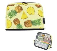Ananas Giallo Chiaro Grande Matita Pouch Cerniera Matite Caso di Stoccaggio Borse di Matita Carino Sacchetto Della Penna Delle Ragazze Studenti Preppy College Forniture Scu
