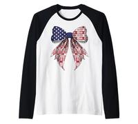 Ananas Hawaii Hawaii 4 luglio USA bandiera patriottica Maglia con Maniche Raglan