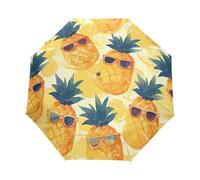 Ananas Per Bambini Alla Moda Ombrello Pieghevole Automatico Ombrelli Antivento Protezione UV da Viaggio per Bambini Ragazzi Ragazze
