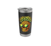 Ananas Skull Cool Tropical Summer Vacation Beach Retro Bicchiere termico in acciaio inox doppia parete