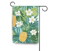 Ananas tropicale giallo dorato verde foglie di palma fiore giardino bandiera set banner stagionali per la decorazione del cortile 28x40 doppia faccia