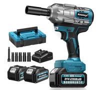 Anancyi Avvitatore a percussione a batteria, 1300 Nm con 2 batterie da 4000 mAh, compatibile con batteria Maki da 18 V, avvitatore a percussione rotativo con motore senza spazzole da 1/2 pollici per