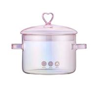 ANANGE Pentola Pentola in Vetro Rosa Pentole Versatili Trasparenti for brodo di zuppa Pentole con Manico binaurale Ciotola for zuppa di Noodle Pentola da Cucina Resistente al Calore(Pot)