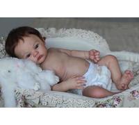 Anano Bambola Silicone Maschio 48CM Reborn In Silicone Tutto Il Corpo - 18 Pollici Realistica Bambole Reborn Che Sembrano Vere Neonato Occhi Azzurri Preemie Bambole Reborn