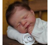 Anano Bambole Neonato Baby Reborn Maschio 48CM Bambole Reborn In Silicone Maschio Addormentato Etnico Con Capelli
