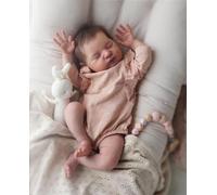 Anano Bambole Reborn Femmina Occhi Chiusi 48cm Bambole Reborn in Silicone Morbido Maschio Bambolotto Neonato Reale Che Sembra Vero Appena Nata Con Giocattoli Per Bambini 3+ Demenza