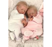 Anano Bambole Reborn Gemelli Maschio E Femmina 45CM Bambola Femmina Reborn Tutta In Silicone Morbido Neonato Bambola Reborns Maschio Neonati Reborn Gemelli Femmine Bocca Aperta
