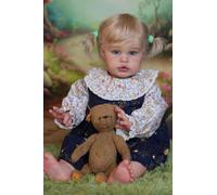 Anano Bambole Reborn Neonata 60cm Realistica - Vestita con Abito Floreale e Borsetta a Cuore - Silicone morbidissimo, vene dipinte a mano e capelli impiantati - Regalo per collezionisti e bambini 3+