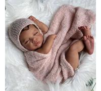 Anano Bambole Reborn Neonato e Toddler Nera Afroamericana Occhi Chiusi