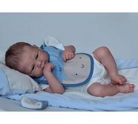 Anano Reborn Baby Boy Silicone Bambola Bambola Realistica Bambola Bambola Del Bambino Vera Bambola Eruzioni Rosse 17 Pollice Reborn Bambola Occhi Aperto Silicone Doll Vene Blu Per Gioco di ruolo