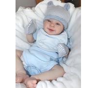 Anano Reborn Bambole realistiche Baby Sebastian 18 pollici Sorridente Reborn Toddler Bambole Il Vero Aspetto Silicone Bebes realistico Baby Bambole Pagliaccetto Blu Per Bambini 3+