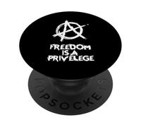 Anarchy Punk - Anarchia simbolo "La libertà è un privilegio" PopSockets PopGrip Adesivo