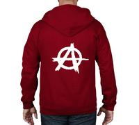 Anarchy Simbolo Felpa Cappuccio e Zip Intera - Anarchica Politici T-Shirt Punk