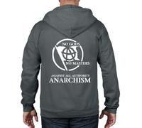 Anarchy Slogan Felpa Cappuccio e Zip Intera - Anarchica Politici T-Shirt Punk