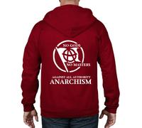 Anarchy Slogan Felpa Cappuccio e Zip Intera - Anarchica Politici T-Shirt Punk